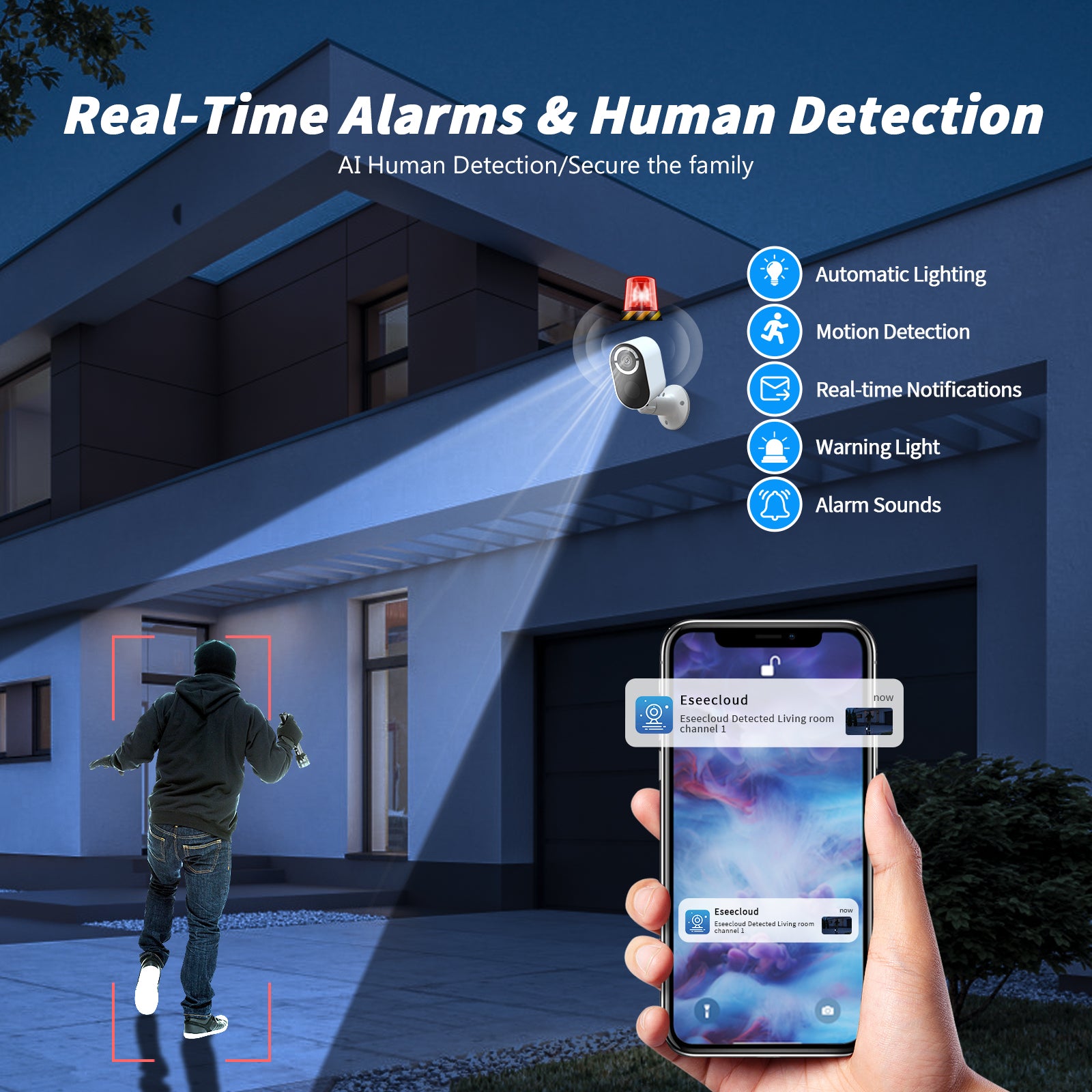 Solar Battery Security Camera Wireless Wifi CCTV Solar Powered Camera Surveill Camera Outdoor - 5 - CJ
