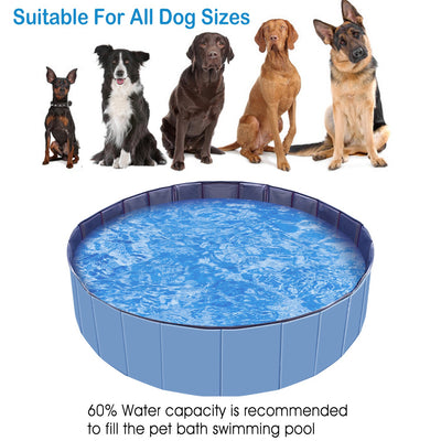 1Pc 160 X 160 X 30cm - 63.0 X 63.0 X 11.8inch Foldable Pet Swimming Pool PVC  Dog Swim Pool Bathing Tub Playmat Pools - 5 - CJ
