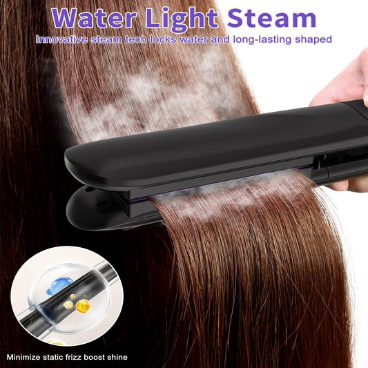 Professional Salon Titanium Vapor Straightening Irons, Light Steam Flat Iron - 5 - CJ