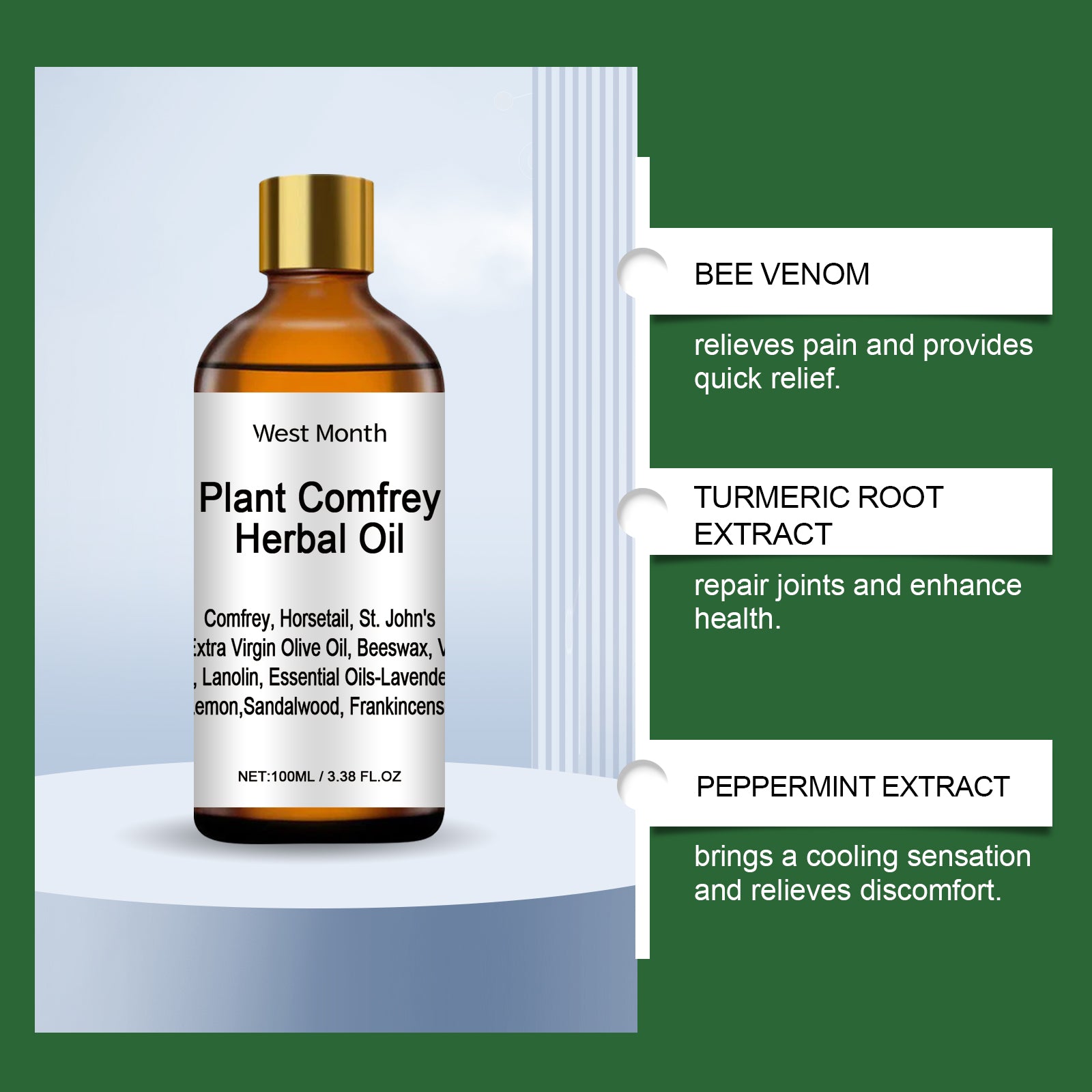 West&Month Herbal Compost Oil, Massage Moisturizing Joint Massage Essential Oil Daily Joint Care Essential Oil - 5 - CJ