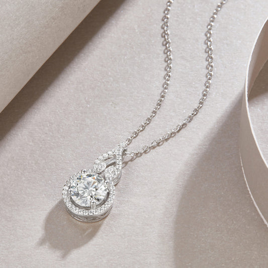1Curve - A Fashionable And Luxurious Diamond Jewelry Pendant Set With 2 - carat Moissanite S925 Sterling Silver And Platinum Plating Prohibit TikTok sales - 5 - cj