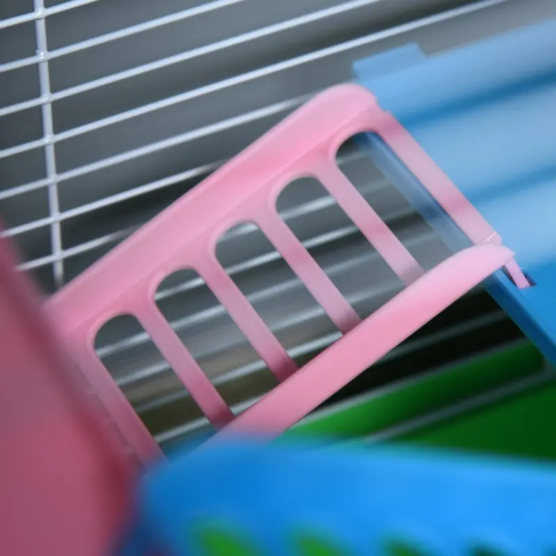 5 Tiers Hamster Cage Portable Animal Travel Carrier W Exercise Wheels Tube - 5 - CJ