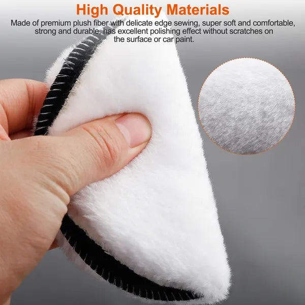 4Pcs 6in Buffing Polishing Pads Car Plush Buffing Waxing Wheels Mop Set With M14 Drill Screw For Car Polisher Drill Adapter