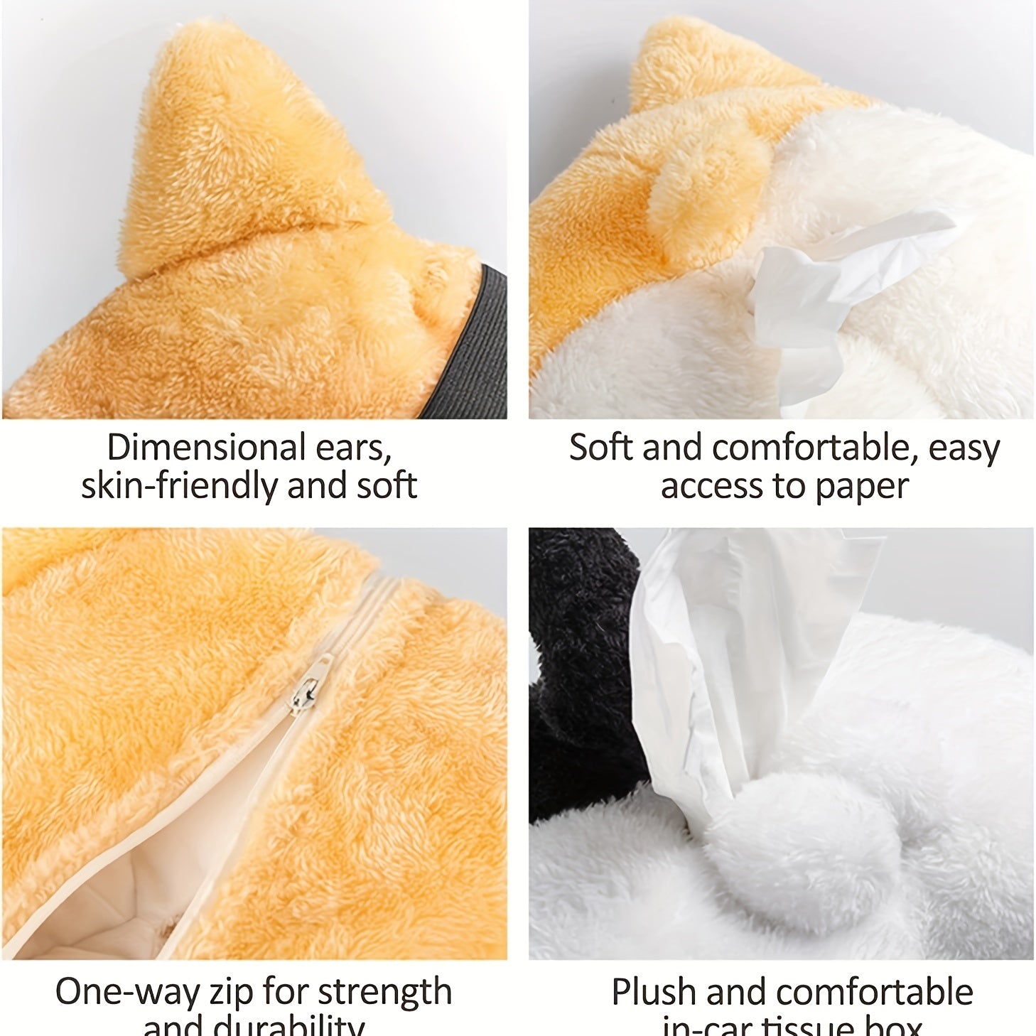 Tissue Box Cover Soft Adorable Corgi Butt Shaped Creative Storage Bag Hanging Pouch Tissue Box Wrapper For Car Home - 5 - CJ