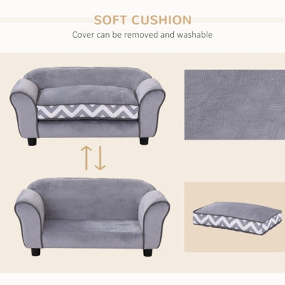 PawHut Dog Sofa Bed For XS - Sized Dogs, Cat Sofa With Soft Cushion, Pet Chair Lounge With Washable Cover, Removable Legs, Wooden Frame - 5 - cjdroshippping