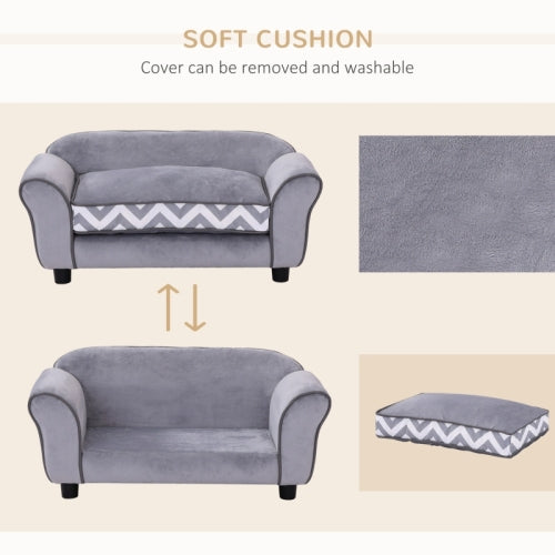 PawHut Dog Sofa Bed For XS - Sized Dogs, Cat Sofa With Soft Cushion, Pet Chair Lounge With Washable Cover, Removable Legs, Wooden Frame - 5 - cjdroshippping