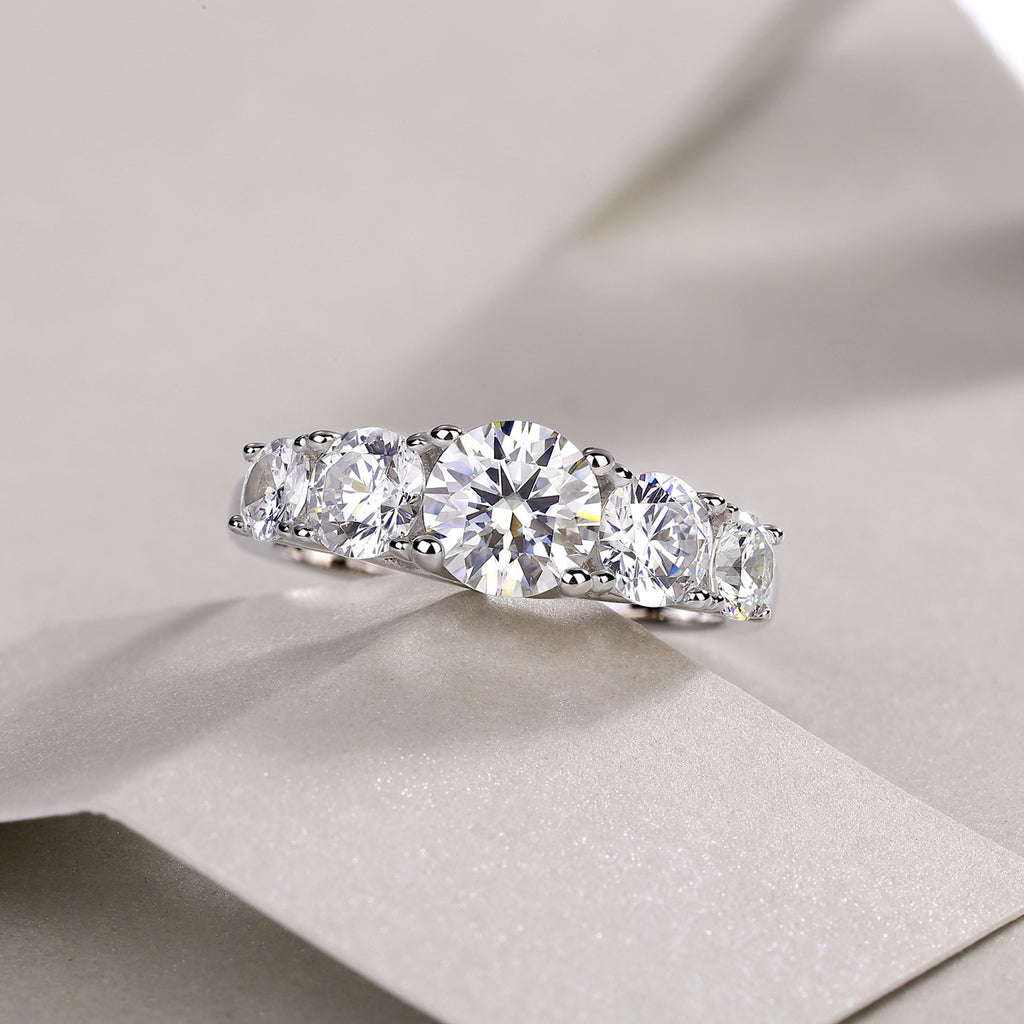 Luxury Fashion Diamond Rings Lots Of Moissanite Silver Rings