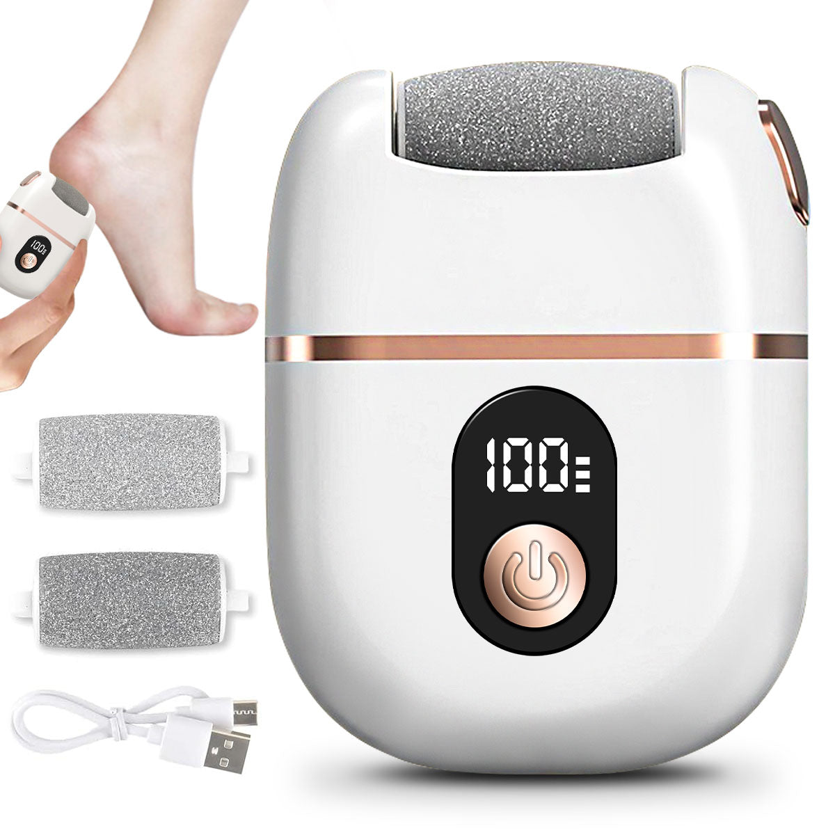 New Electric Callus Remover For Feet, Portable Rechargeable Foot Repair And Grinding Device With Digital Display, Heel Polisher File For Men Women Dry Callus Dead Skin - 5 - CJ