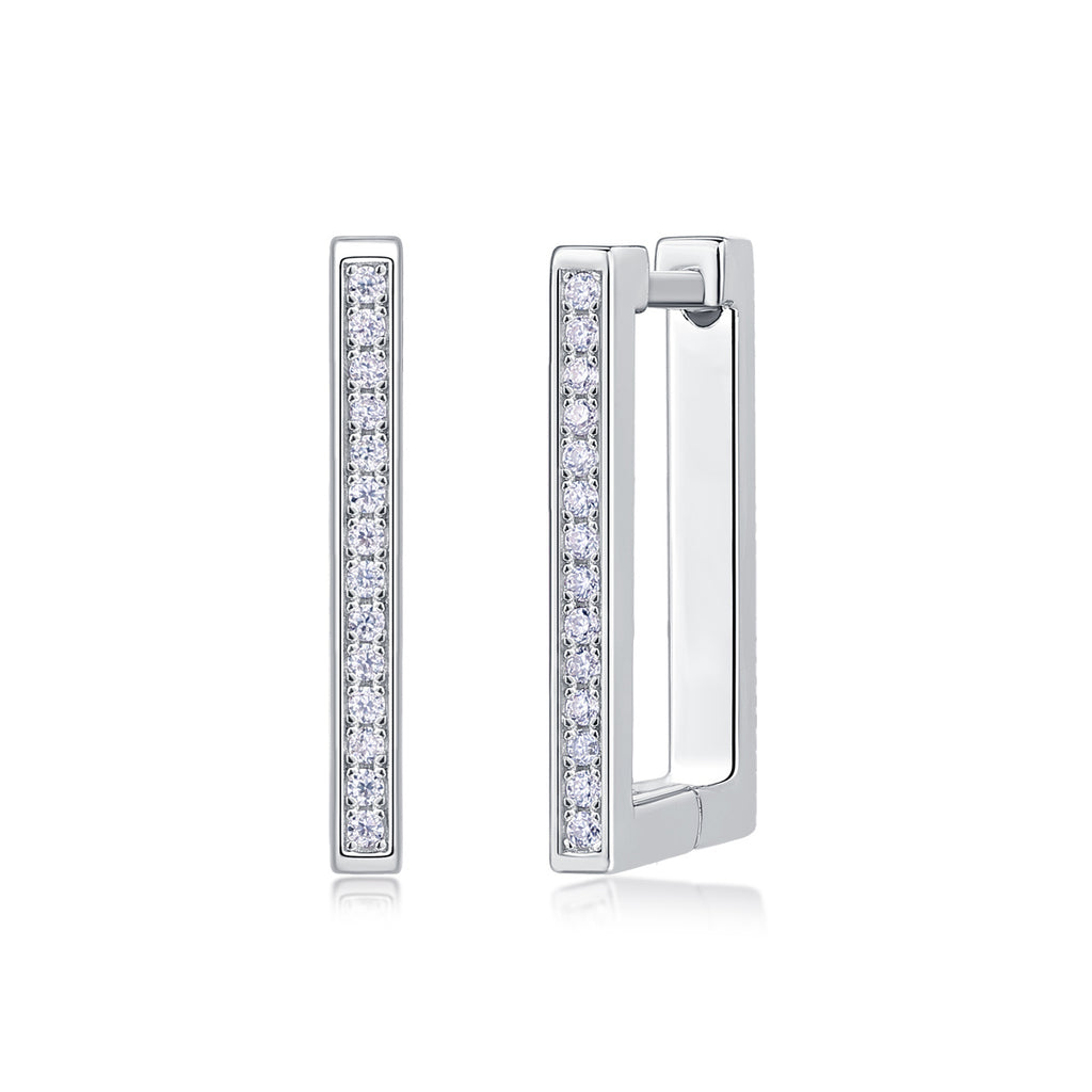 Kokang - Fashionable And Luxurious Diamond Jewelry With Moissanite S925 Sterling Silver And Platinum-plated Stud Earrings