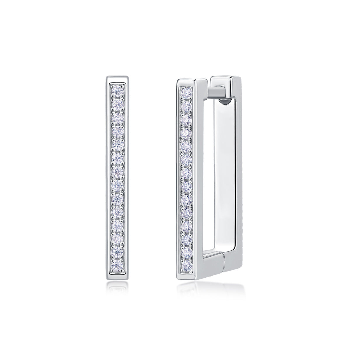 Kokang - Fashionable And Luxurious Diamond Jewelry With Moissanite S925 Sterling Silver And Platinum-plated Stud Earrings