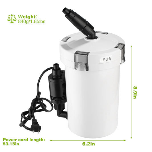 1Pc 3 - Stage External Canister Filter For 28 Gallon Aquarium Fish Tank 105gph 6W Easy Installation Silent - 5 - CJ