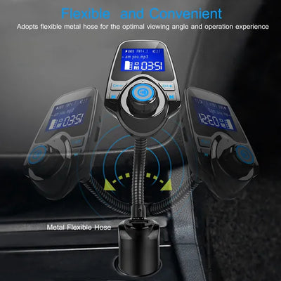 Car Wireless FM Transmitter Fast USB Charge Hands - free Call Car MP3 Player AUX Input - 5.0 - CJ