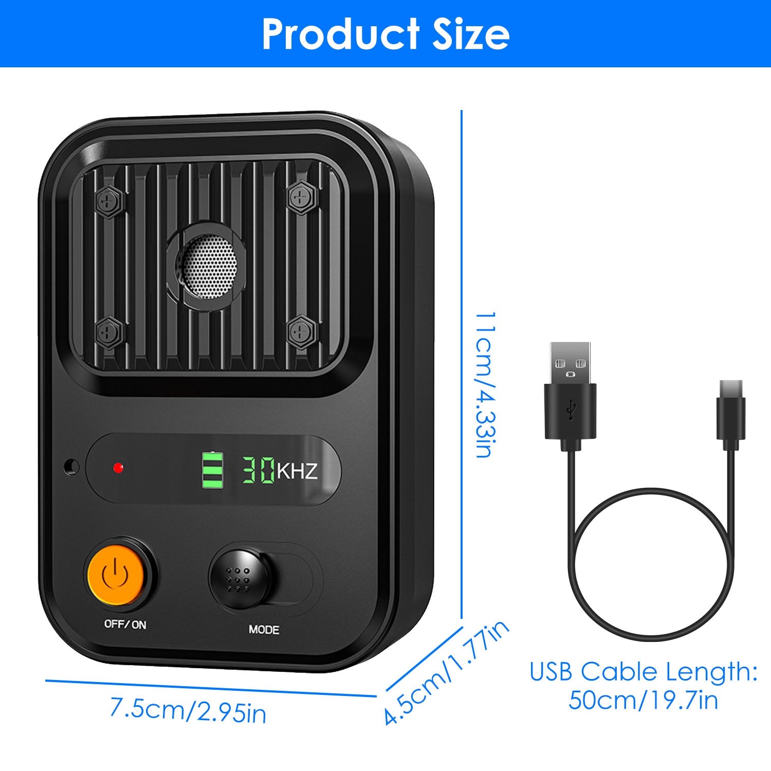 Black - Green Color Options - 1Pc Ultrasonic Anti - Barking Device Rechargeable Auto Dog Bark Control Deterrent Box Training Device IPX4 Waterproof With 3 Frequency Max 32.8Feet Sensing Distance For Most - 5 - CJ