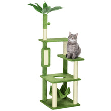 PawHut 56 Cat Tree For Indoor Cats With Hammock, Cat Tower With Scratching Post, Platforms, Play Ball And Anti - tipping Device, For Indoor Cats, Green - 5 - CJ