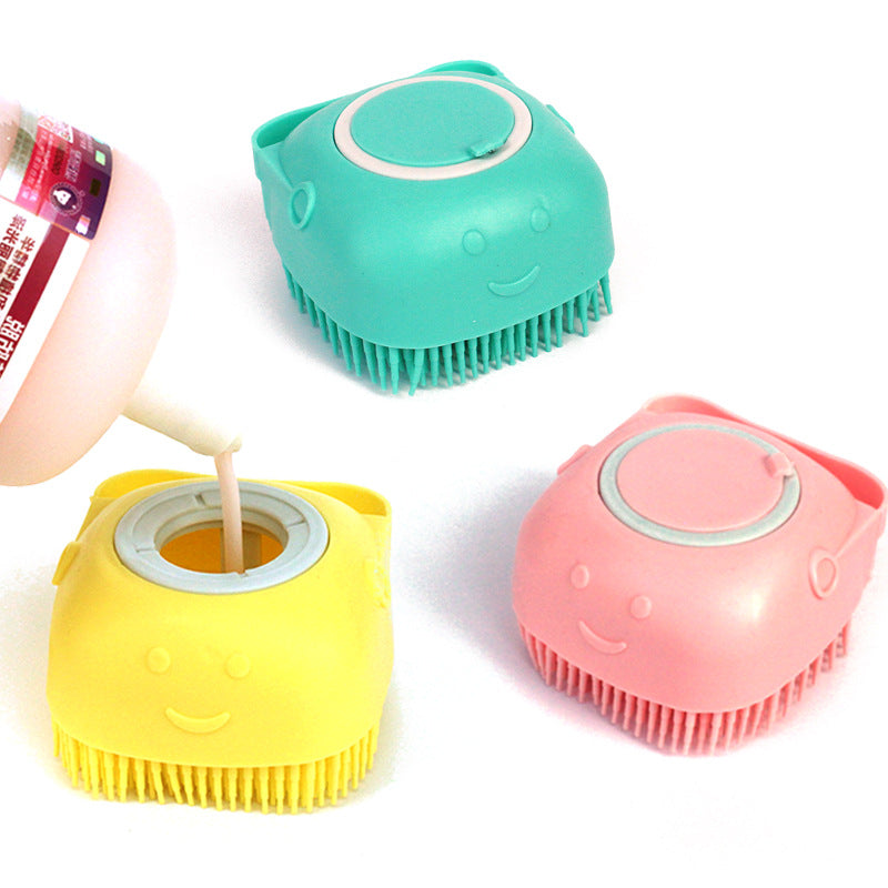Silicone Dog Bath Massage Gloves Brush Pet Cat Bathroom Cleaning Tool Comb Brush For Dog Can Pour Shampoo Dog Grooming Supplies - 0 - CJ