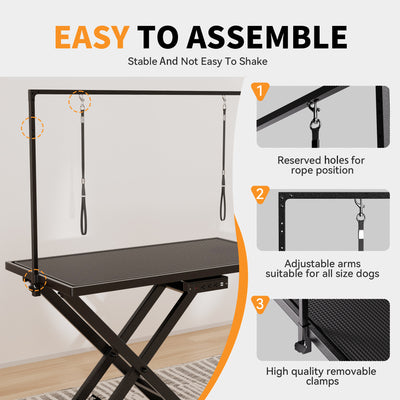 Height Adjustable Pet Grooming Table, Equipped With Leveling Wheels, Dog Grooming Arms, Anti Slip Tabletop, And Tool Organizer 50 Inches, Black, Prohibited Platform Temu - 5 - CJ