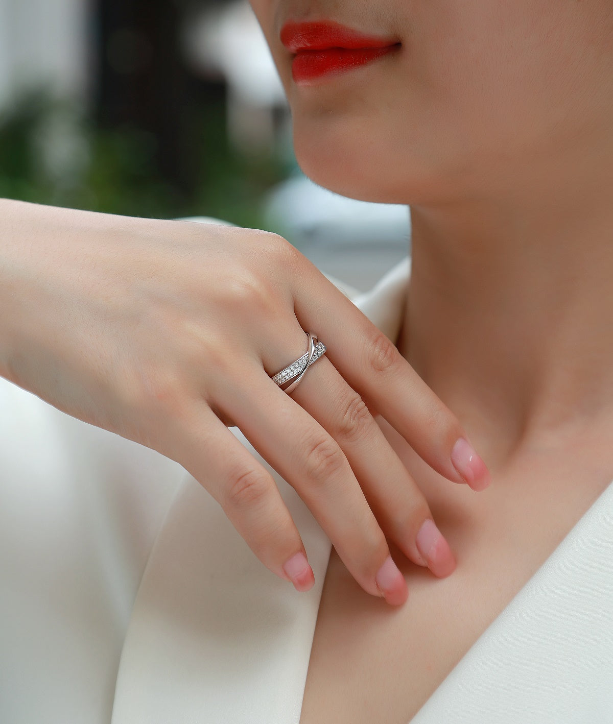 1Wrap Around The Diamond Ring Luxury Fashion Set Moissanite Silver Ring Prohibit TikTok sales - 5 - CJ