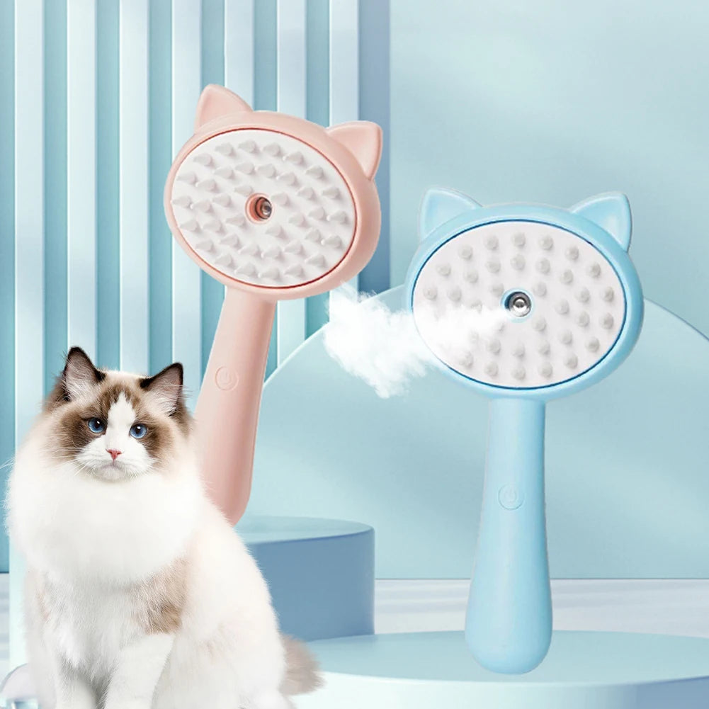 Hair Cleaning Brush With Mist Multifunctional Cat Grooming Brush Rechargeable Self Cleaning Slicker Brush For Pets Dogs & Catsb Pet Products - 0 - CJ