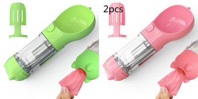 Pet Water Bottle Feeder Bowl Garbage Bag Storage Portable Pet Outdoor Travel 3 In 1 Dog Water Bottle - 0 - CJ