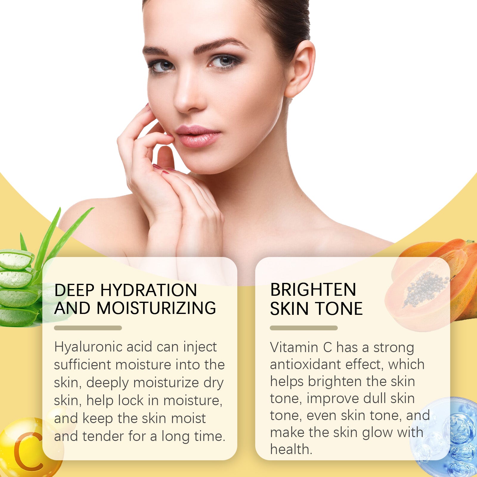 OUHOE Vitamin C Facial Essence, Hydrating And Moisturizing Facial Care, Soft And Smooth Improve Skin Moisturizing Essence - 5 - CJ