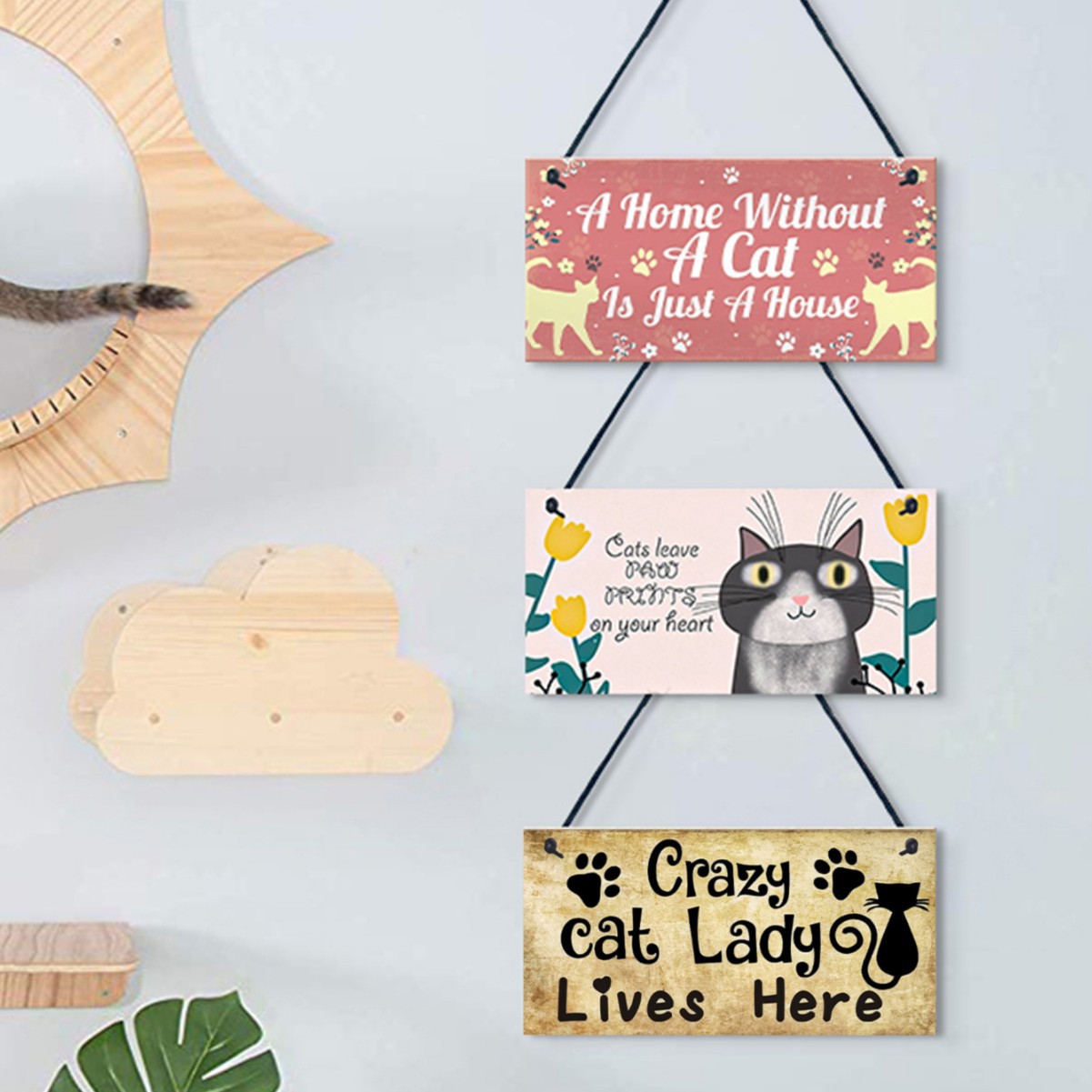 Wooden Cat Pendant For Pets Vintage Style - 0 - CJ