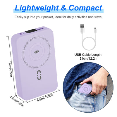 1Pc 3 In 1 10000mAh MagSafe Fast Charging Power Bank PD20W Portable Charger With 2 Built In Cables Stand Fit For IOS Phone 16 15 13 Series And More - 5 - CJ