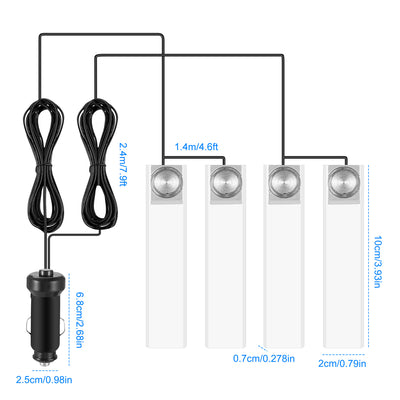 4Pcs Car Interior LED Atmosphere Light Car Charge Decorative Lamp DC 12V Blue Light - 5 - CJ