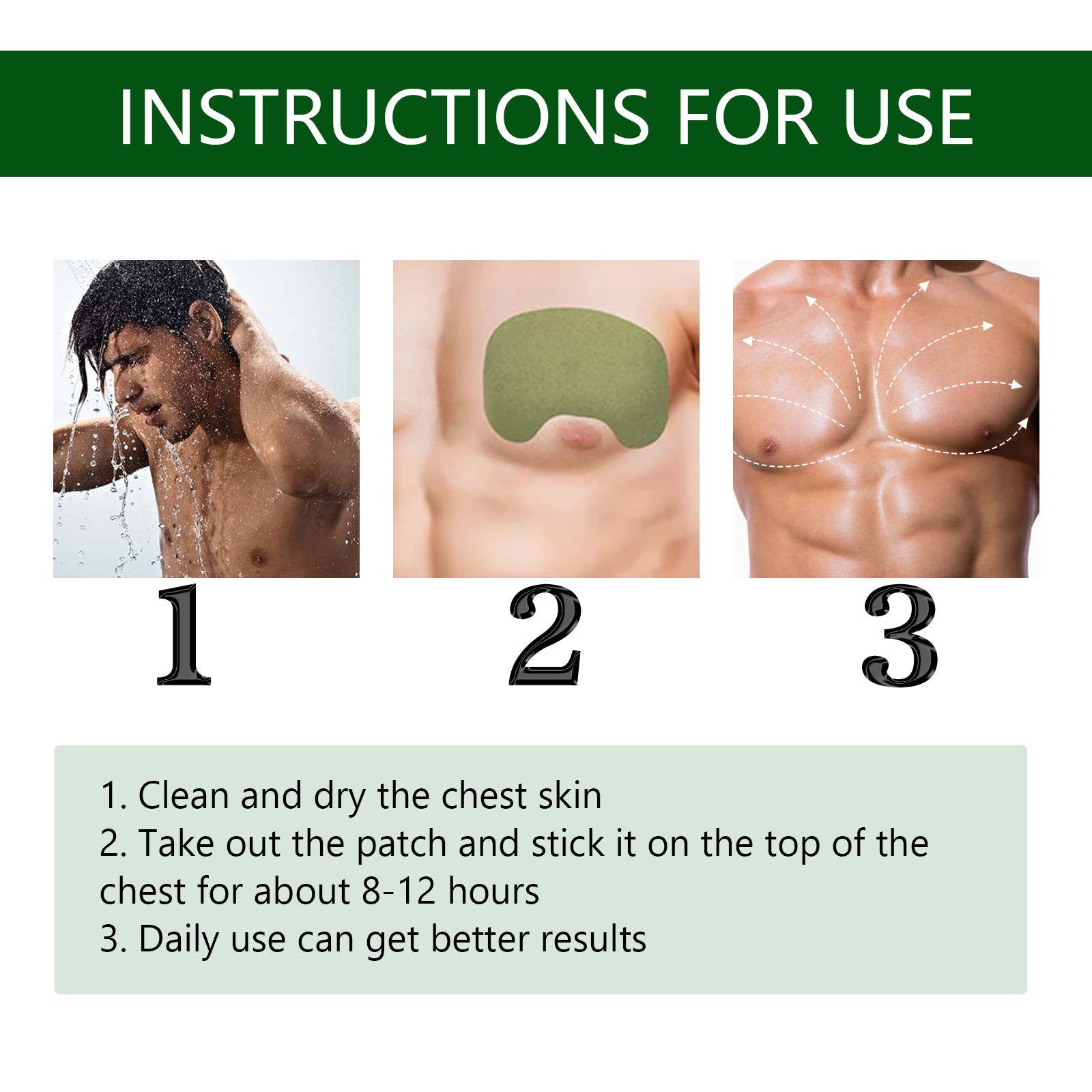 EELHOE Men's Chest Care Firming Chest Skin Anti - Sagging Men's Chest Care Patch - 5 - CJ
