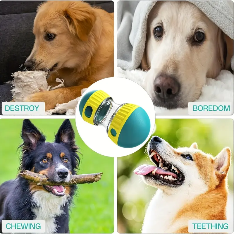 Adjustable Treat Dispenser Toy For Dogs - Interactive IQ Stimulator Slow Feeder For Boredom - Free Fun Puppy Toy Adjustable Food Dispensing Treat Dispenser Dogs Puzzles Feeder - 5 - CJ
