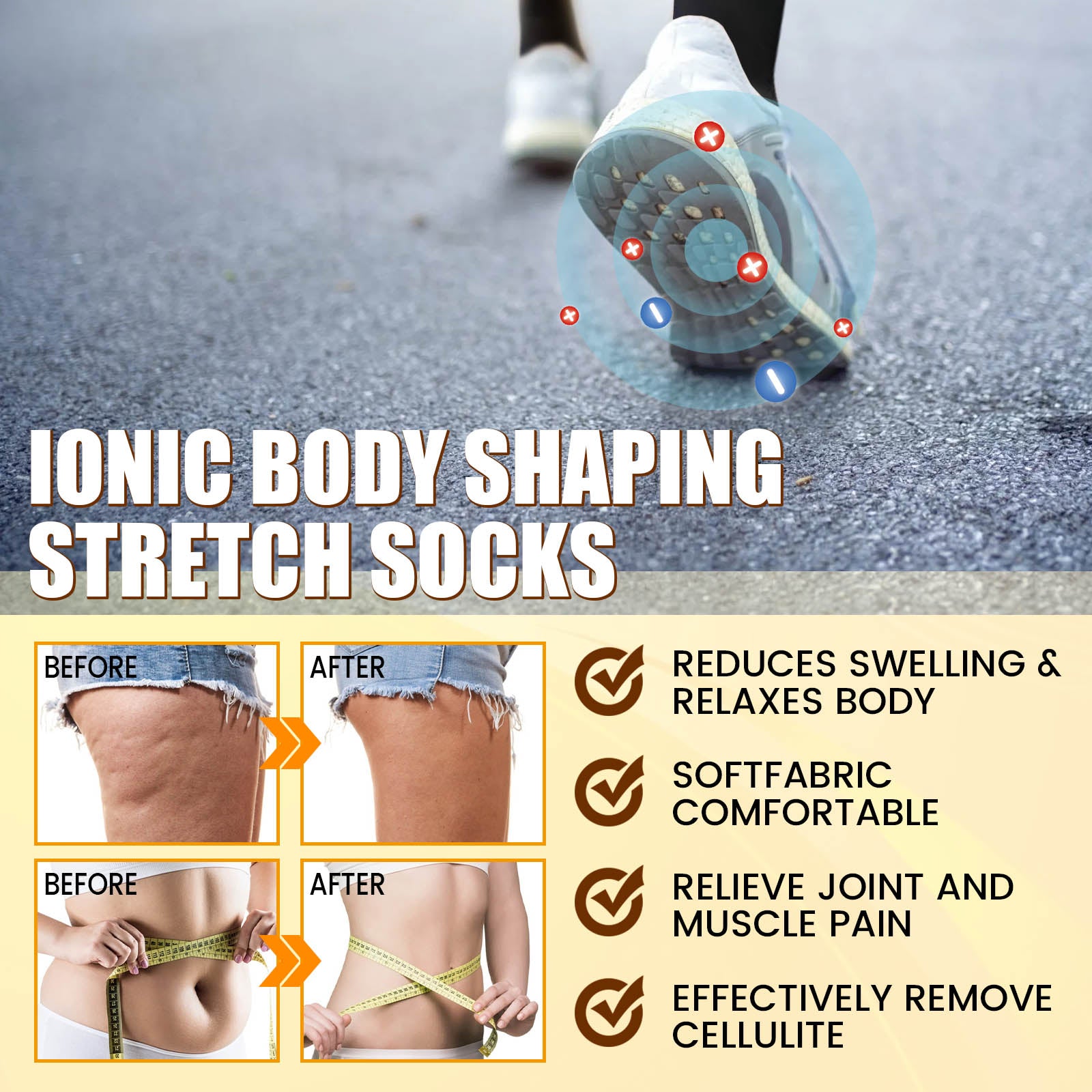 South Moon Ionic Body Shaping Stretch Socks, Outdoor Sports Comfortable Breathable Non - slip Foot Care Elastic Socks - 5 - CJ