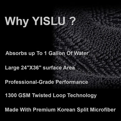 15x15in And 24x36in YISLU Drying Towel - Super Absorbent Car Drying Towel, Woven With Twisted Microfiber, 1300 GSM High Quality Microfiber 70 30 Mixed Twisted Microfiber - 5 - CJ