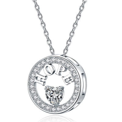 Emma Manor Necklace For Women 18k Gold Plated 925 Silver 5A Zirconia Diamond Hope Pendant Necklace - 5 - CJ