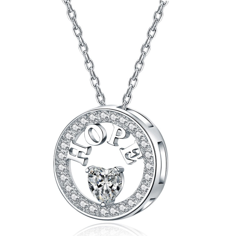 Emma Manor Necklace For Women 18k Gold Plated 925 Silver 5A Zirconia Diamond Hope Pendant Necklace - 5 - CJ