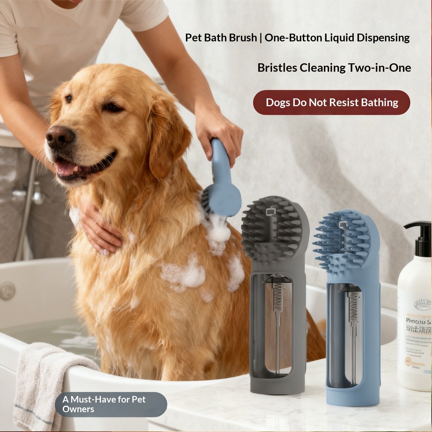 Silicone 2 - in - 1 Multi - Functional Pet Bath Brush - 0 - CJ