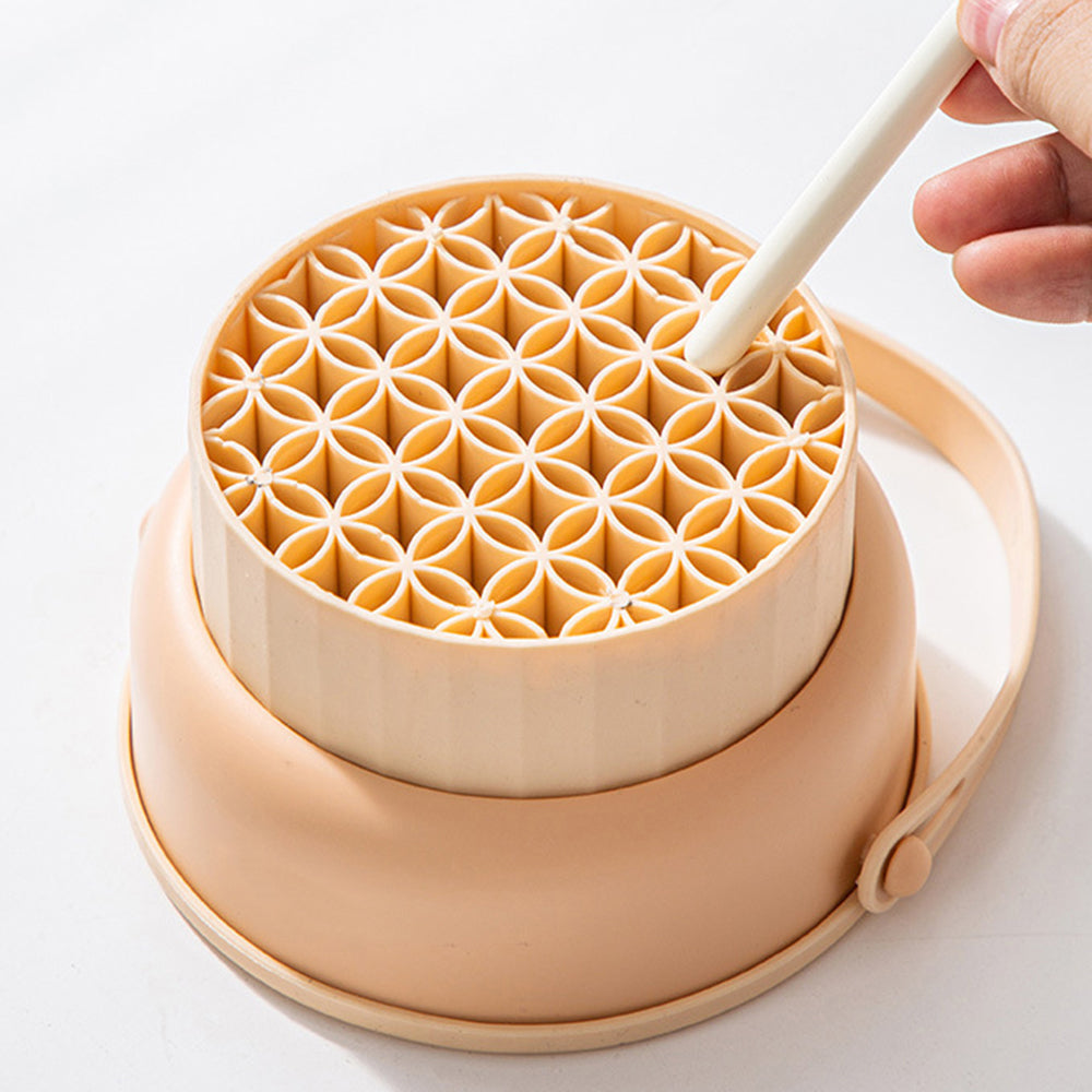 Makeup Brush Cleaning Bowl Beauty Egg Cleaning Tool Storage Set Brush Powder Puff Dry Cleaning Silicone Drying Shelf - 5.0 - CJ