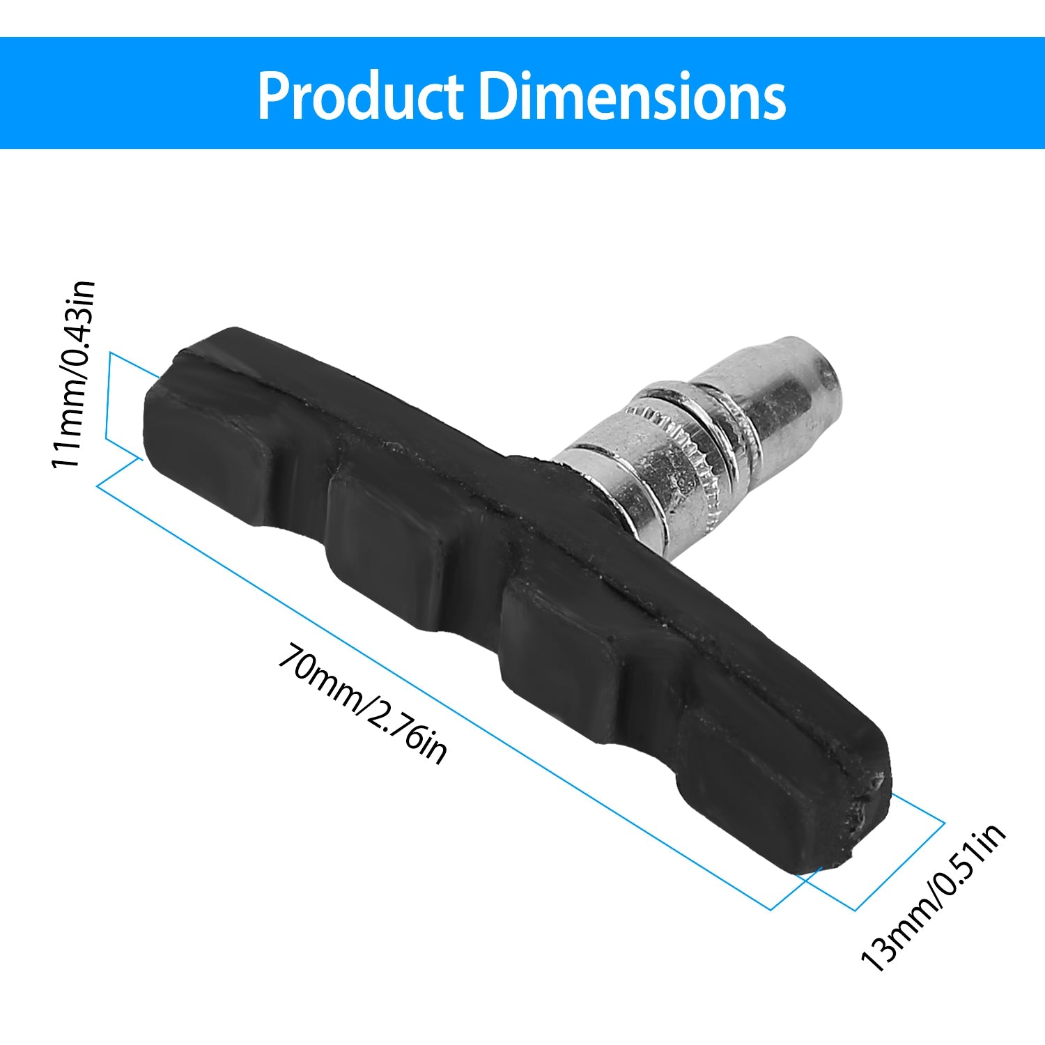 5 Pairs V Bike Brake Pads Road Mountain Bicycle V - Brake Blocks Set 70mm Non - Slip V Bicycle Stop Caliper With Hex Nuts And Spacers - 5 - CJ