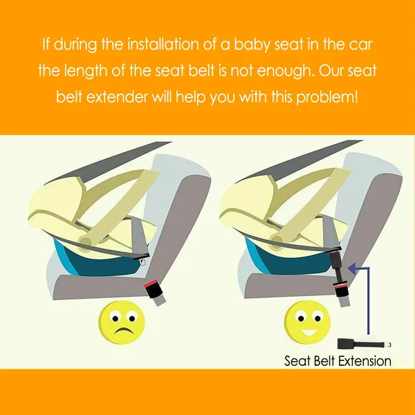 2Pcs Car Seat Belt Extender 9in Buckle Tongue Webbing Extension Safety Belt Auto Belt Clip Lengthening - 5 - CJ