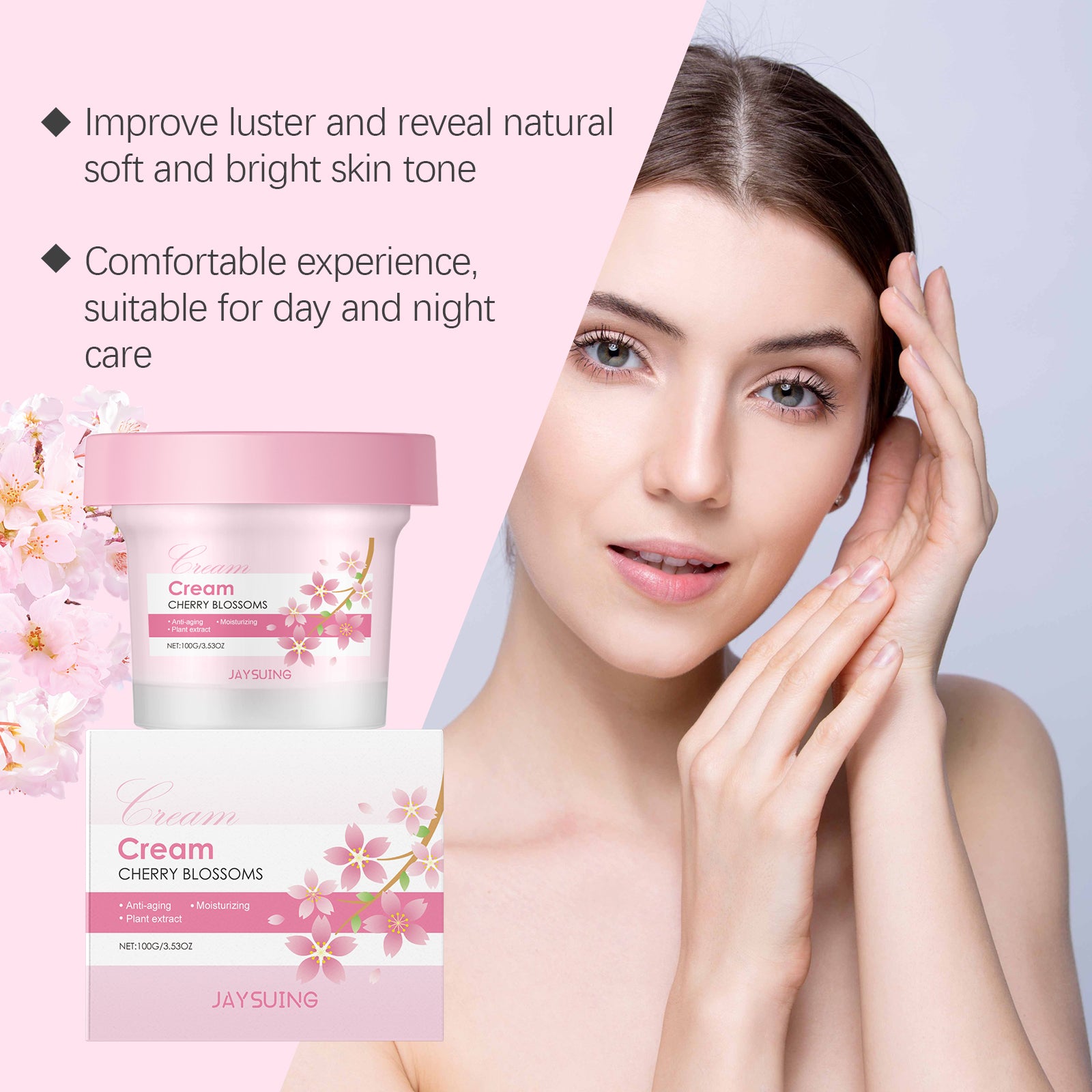 Jaysuing Cherry Blossom Hydrating Cream Hydrates And Nourishes Facial Skin With A Smooth, Elastic, Hydrating Skin Care Cream - 5 - CJ