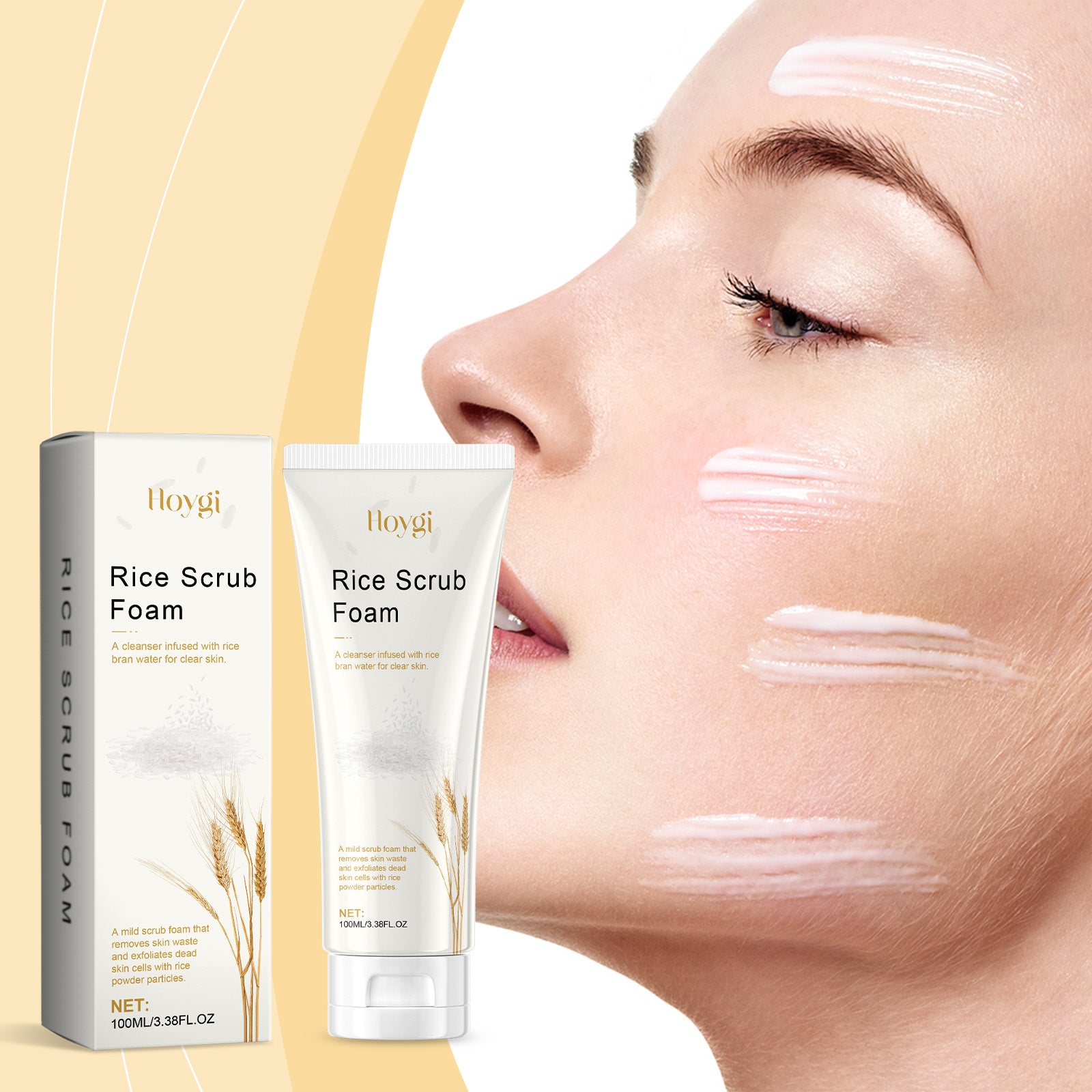 Hoygi Rice Cleanser Gently Cleanses, Hydrates, Moisturizes, Controls Oil, Is Not Tight, Soothes And Repairs Skin - 5 - CJ