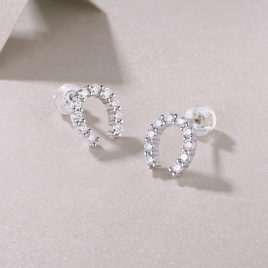 1Keep Happiness Diamond Set Moissanite Silver Earrings Luxury Fashion Diamond Earrings Stud Earrings Prohibit TikTok sales - 5 - CJ