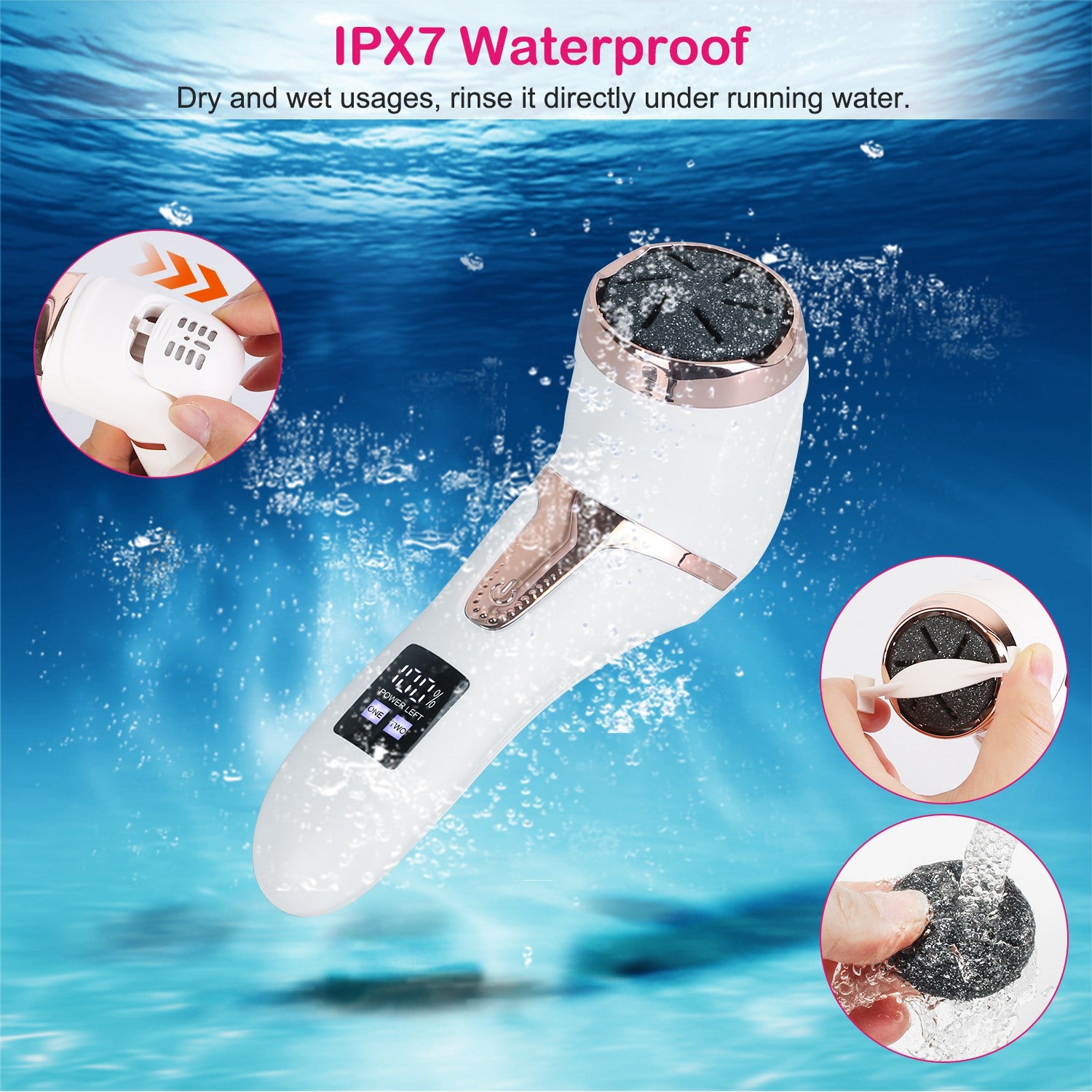 17Pcs Electric Foot Callus Remover With Vacuum Foot Grinder Rechargeable Foot File Dead Skin Pedicure Machine With 3 Grinding Heads 2 Speeds Foot Care Tool - 5 - CJ