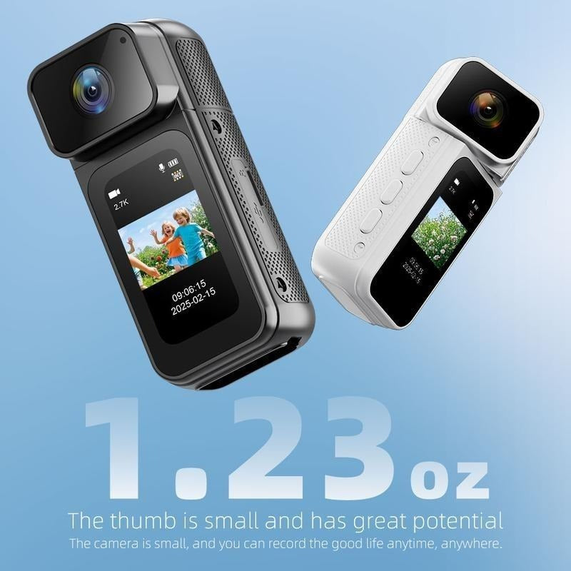 Ormos Mini Action Camera With 180 Degree Rotating Lens - 2.7K Ultra HD Thumb - Sized Camera, Magnetic Mount, WiFi APP Control, Portable Wearable Camera For Outdoor Sports & Daily Vlogging - 5 - CJ