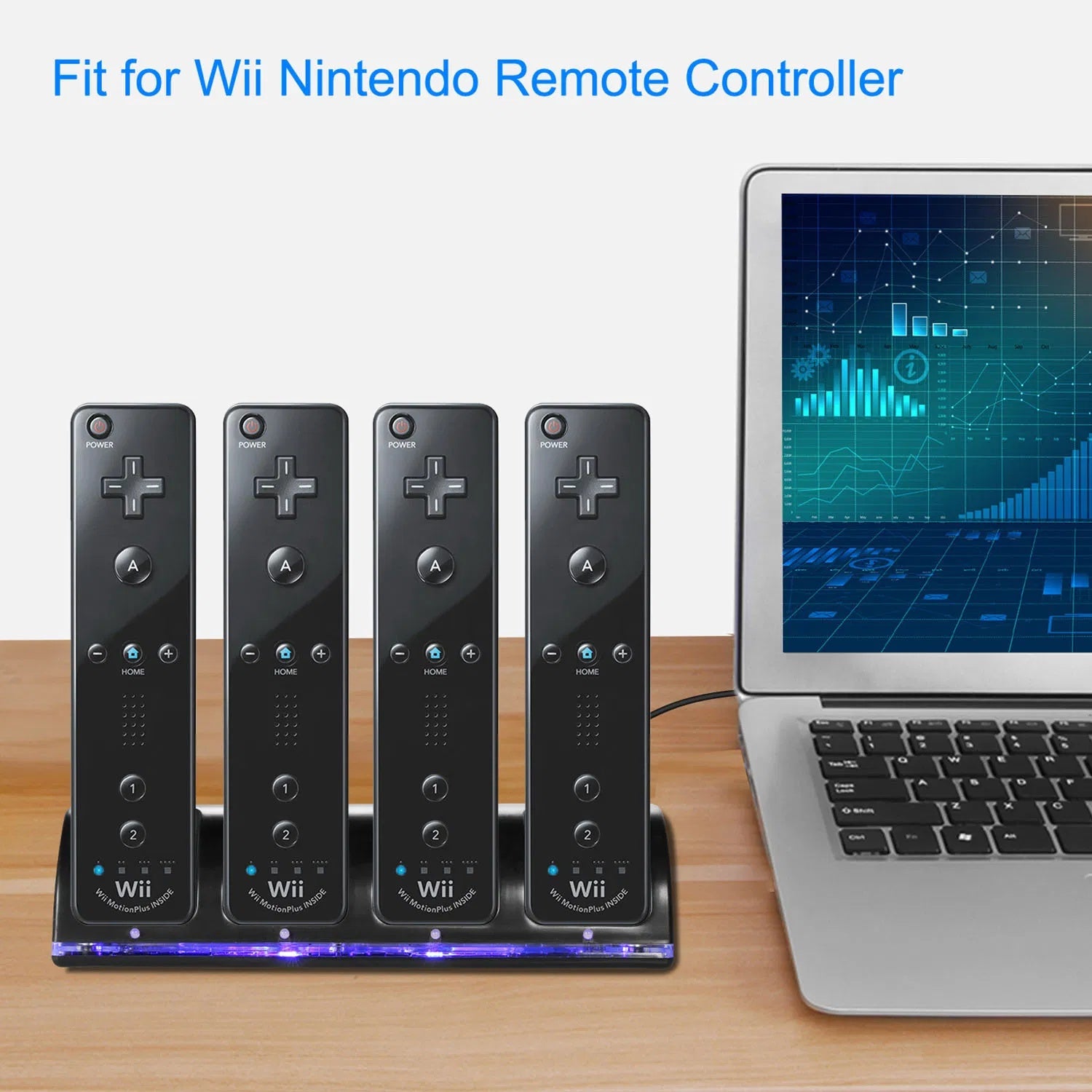 4 Remotes Charging Dock Game Controller Charger 2800mAh Rechargeable Battery Charging Stations W LED Indicator For Wii Nintendo