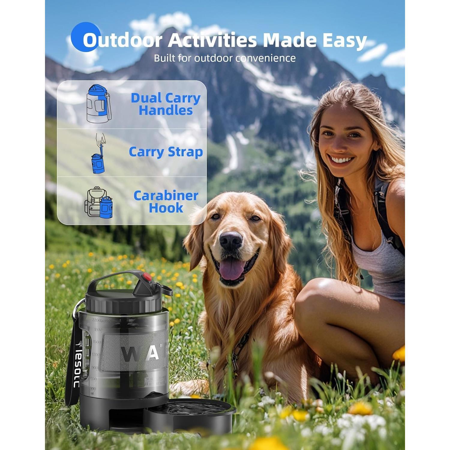 Lassot Portable Pull - out Water Bowl For Dogs, Large Capacity, Perfect For Camping, Hiking, Beach Trips, Road Trips, And Park Walks. - 5 - CJ