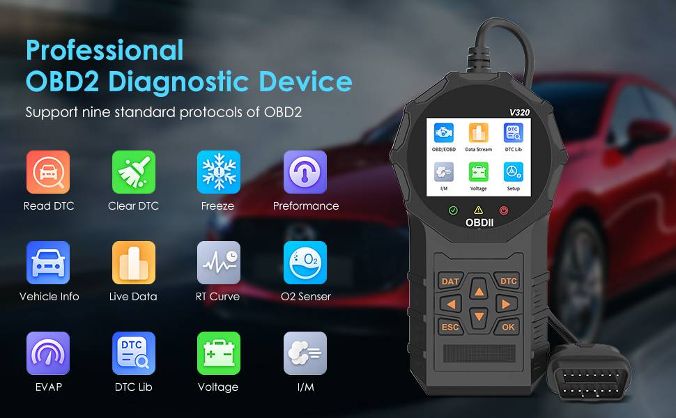 Automotive OBD2 Scanner OBD Code Reader Car Check Engine Fault Diagnostic Tool - 5 - CJ
