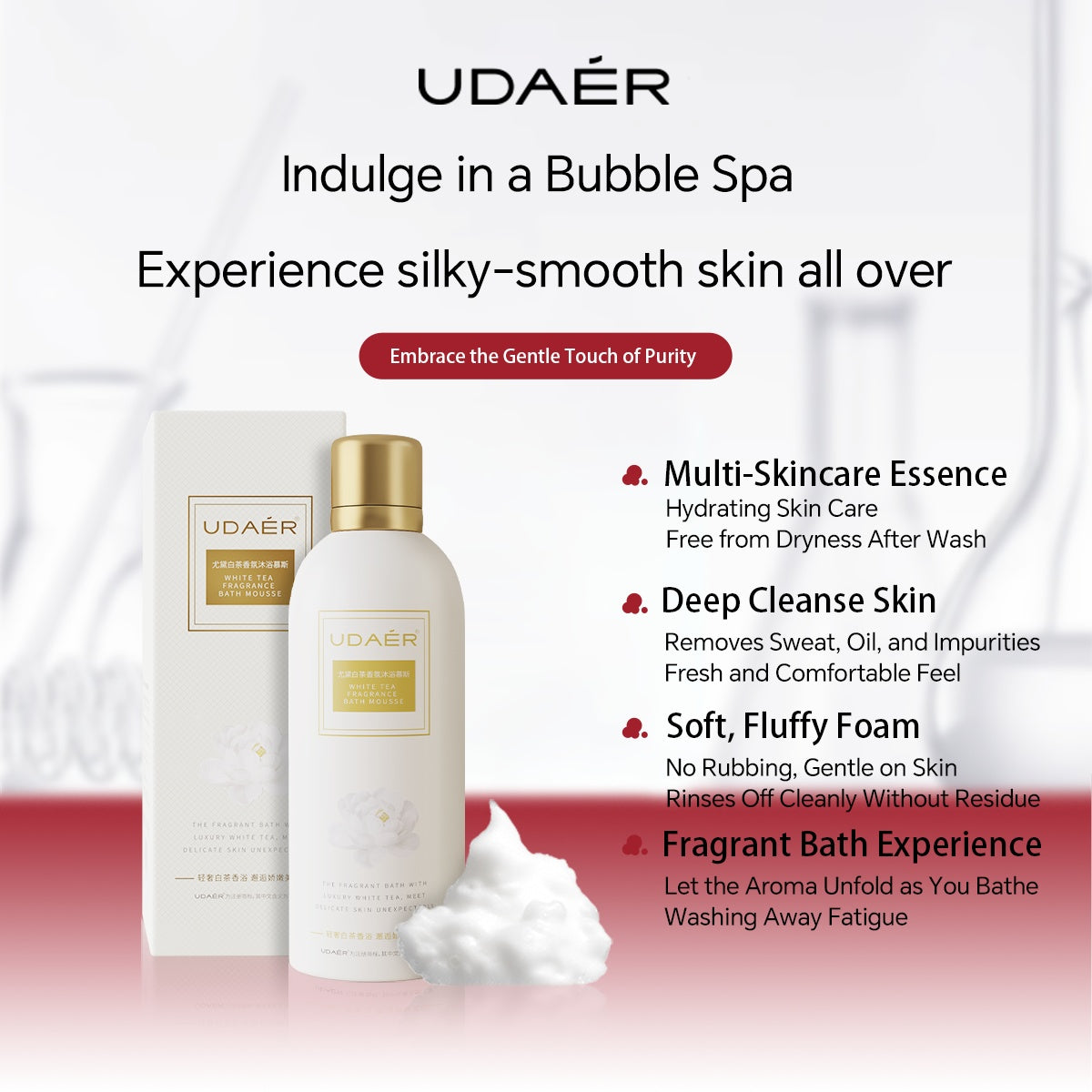 Cream Bubble Bath, Hydrating Shower Gel, Long - lasting Fragrance, Fragrance Body Mousse - 5 - CJ
