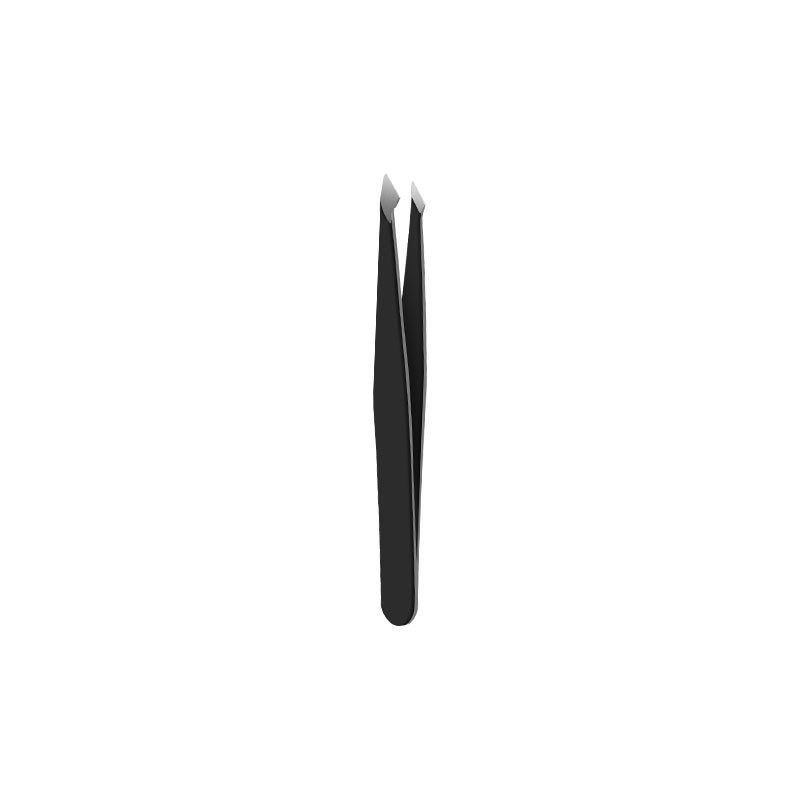 Stainless Steel Eyebrow Tweezers Black Flat Hairs Puller Beauty Makeup Tool - 0 - CJ