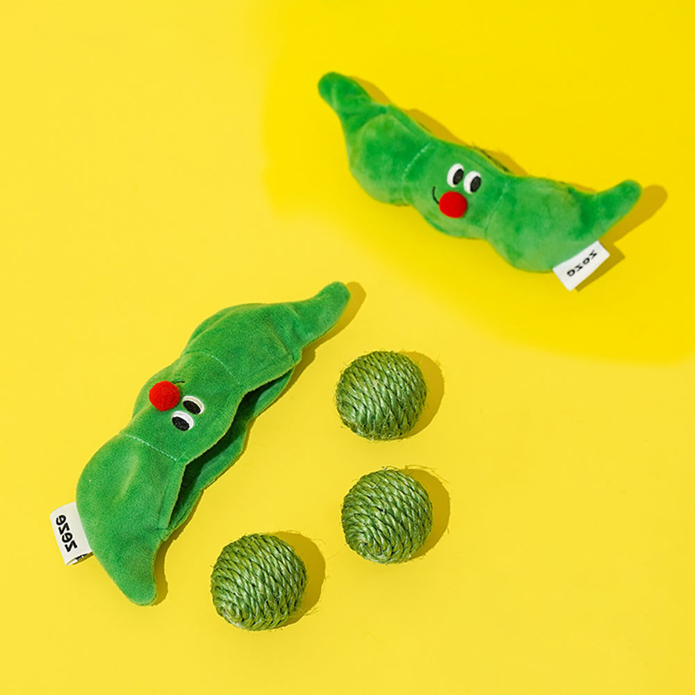 3PCS Cat Toy Balls, Interactive Pet Play Balls Sisal Rope Scratching Chew Ball Toy With Rustling Sound Pea Pod Storage For Indoor Kitten Training Hunting - 5 - CJ