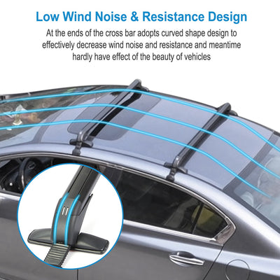 2PCS Universal 110cm 43 - inch Car Roof Rack Cross Bar With Anti - Theft Lock Adjustable Window Frame For Bike Kayak Cargo Luggage - 5 - cjdropshipping