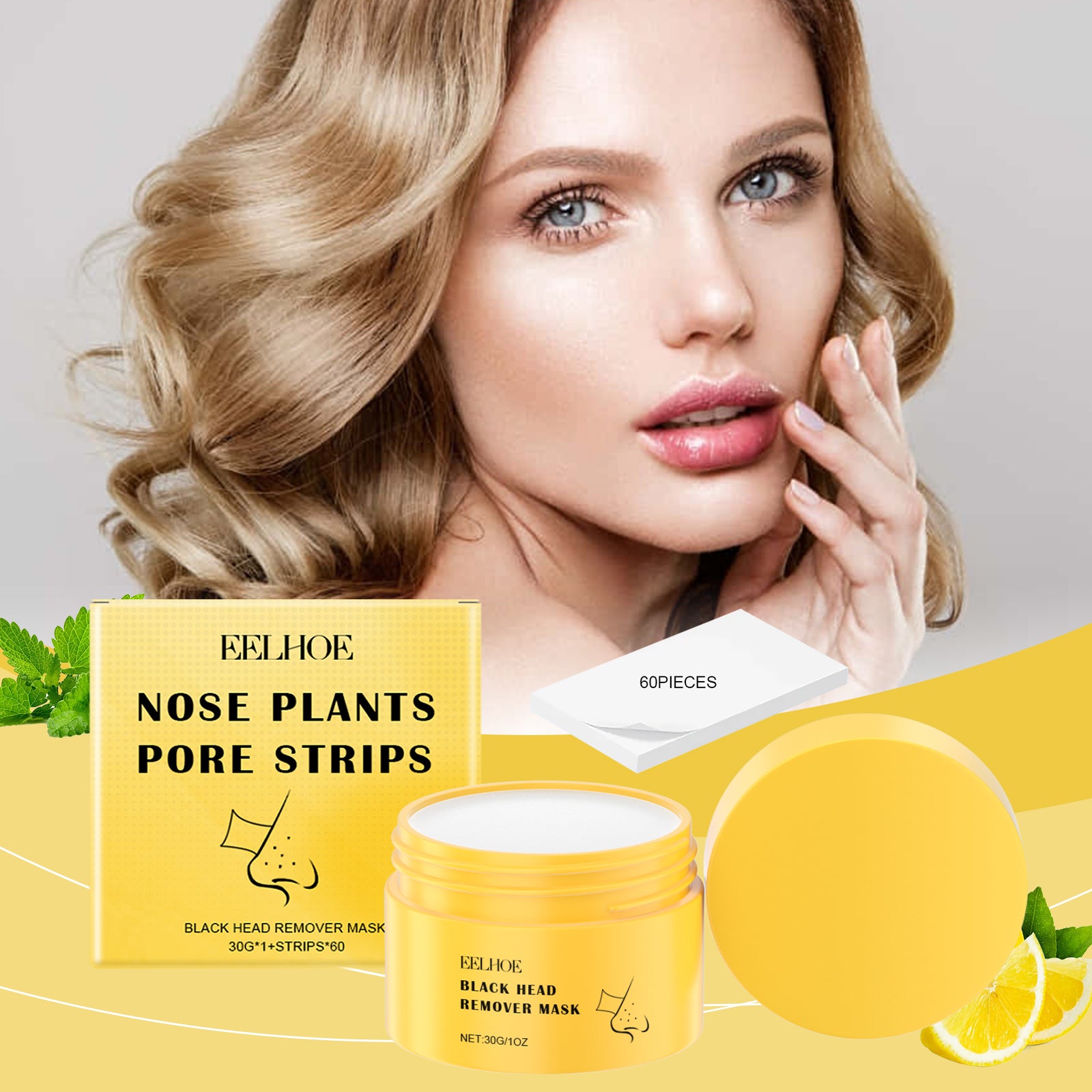 EELHOE Blackhead Cleansing Nose Patch Gently Cleanses T Zone Pores, Acne Moisturizes Skin And Tears Nose Mask - 5.0 - CJ
